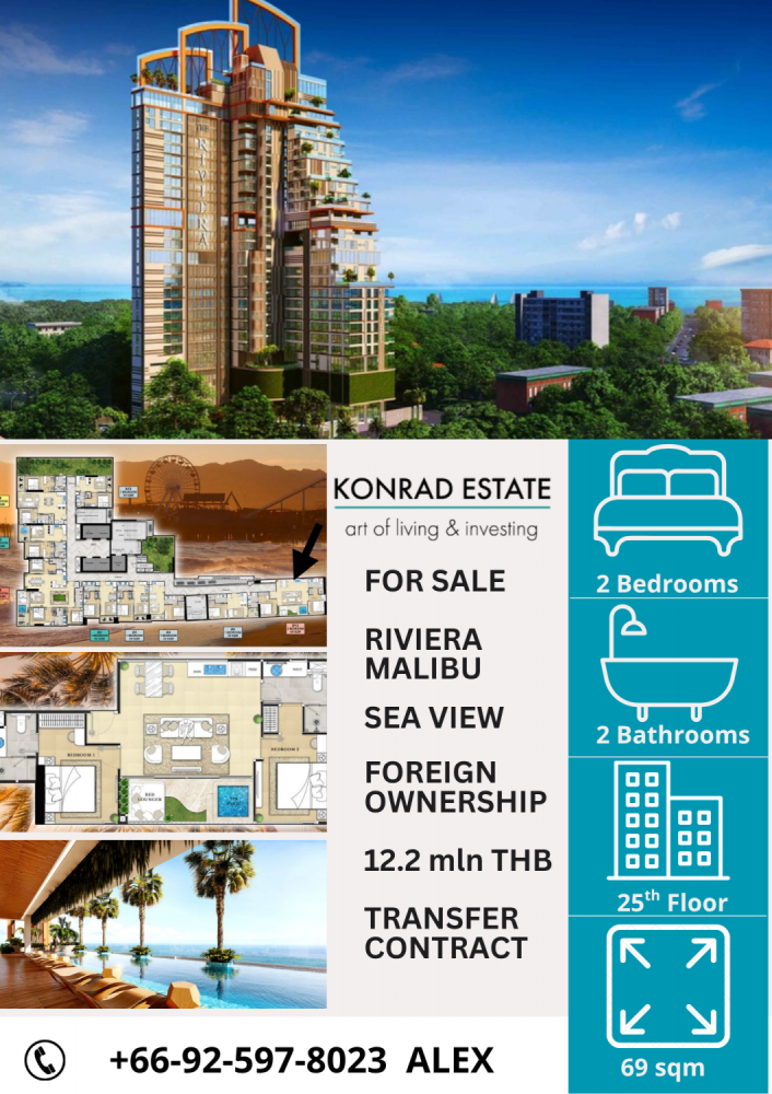 Кондоминиум  с 2 спальнями в Паттайя, Таиланд № 60031