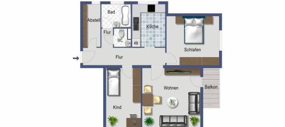 3 rooms Apartment in Frankfurt am Main, Germany No. 42618 2