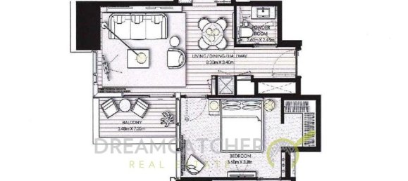 Квартира с 1 спальней в VIDA RESIDENCES DUBAI MARINA, Дубай Марина, ОАЭ № 58722 2
