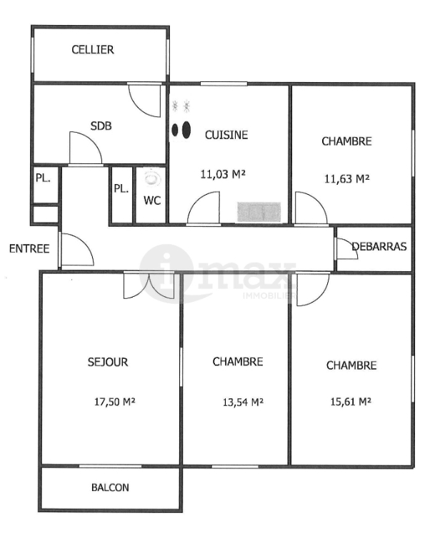 3 غرف نوم شقة في Asnieres-sur-Seine, France رقم 183970