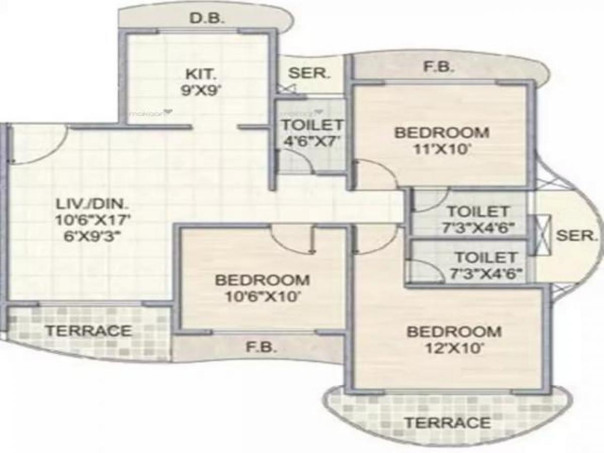 3 chambres Maison à Mumbai, India No. 60516