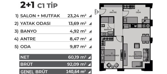 2غرفة شقة في Istanbul, Turkey رقم 28164 23