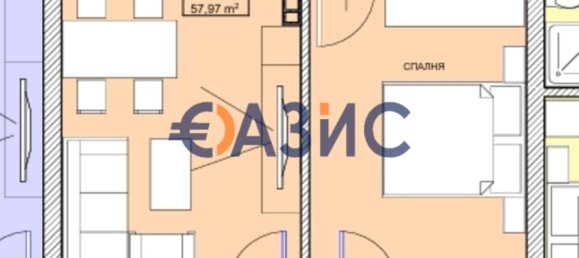 Квартира с 1 спальней в Поморие, Болгария № 381 11