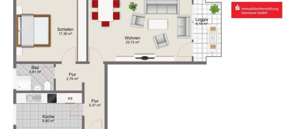 2 rooms Apartment in Hanover, Germany No. 368148 14