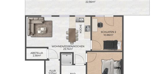 2 غرف نوم شقة في Merzig-Wadern, Germany رقم 68388 2