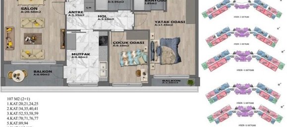 Apartamento de 1+1 en Antalya, Turkey No. 15967 22