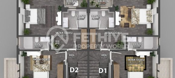 Villa de 3+1 en Fethiye, Turkey No. 22909 14