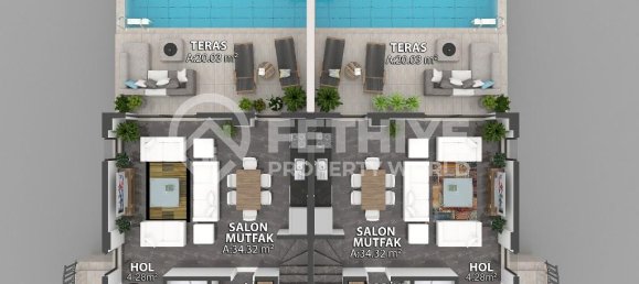 Villa de 3+1 en Fethiye, Turkey No. 22909 6