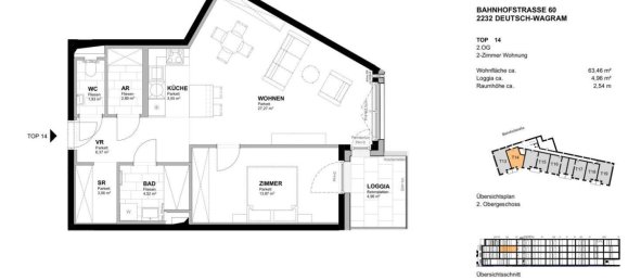 Квартира с 2 комнатами в Дойч-Ваграм, Австрия № 254789 14