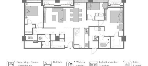 3 dormitorios apartamento en alquiler en Hai Phong, Vietnam № 19941 2