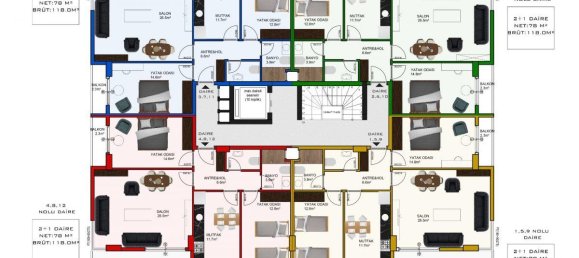 Квартира с 3 комнатами в Оба, Турция № 10163 20