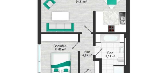 2 rooms Apartment in Wandsbek, Germany No. 290236 23