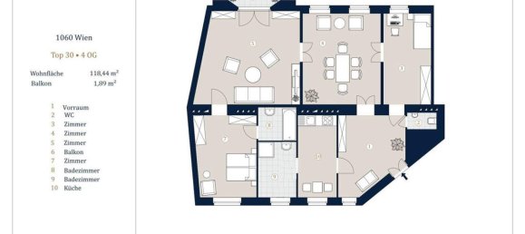 3-salle Appartement à Mariahilf, Austria No. 243418 17