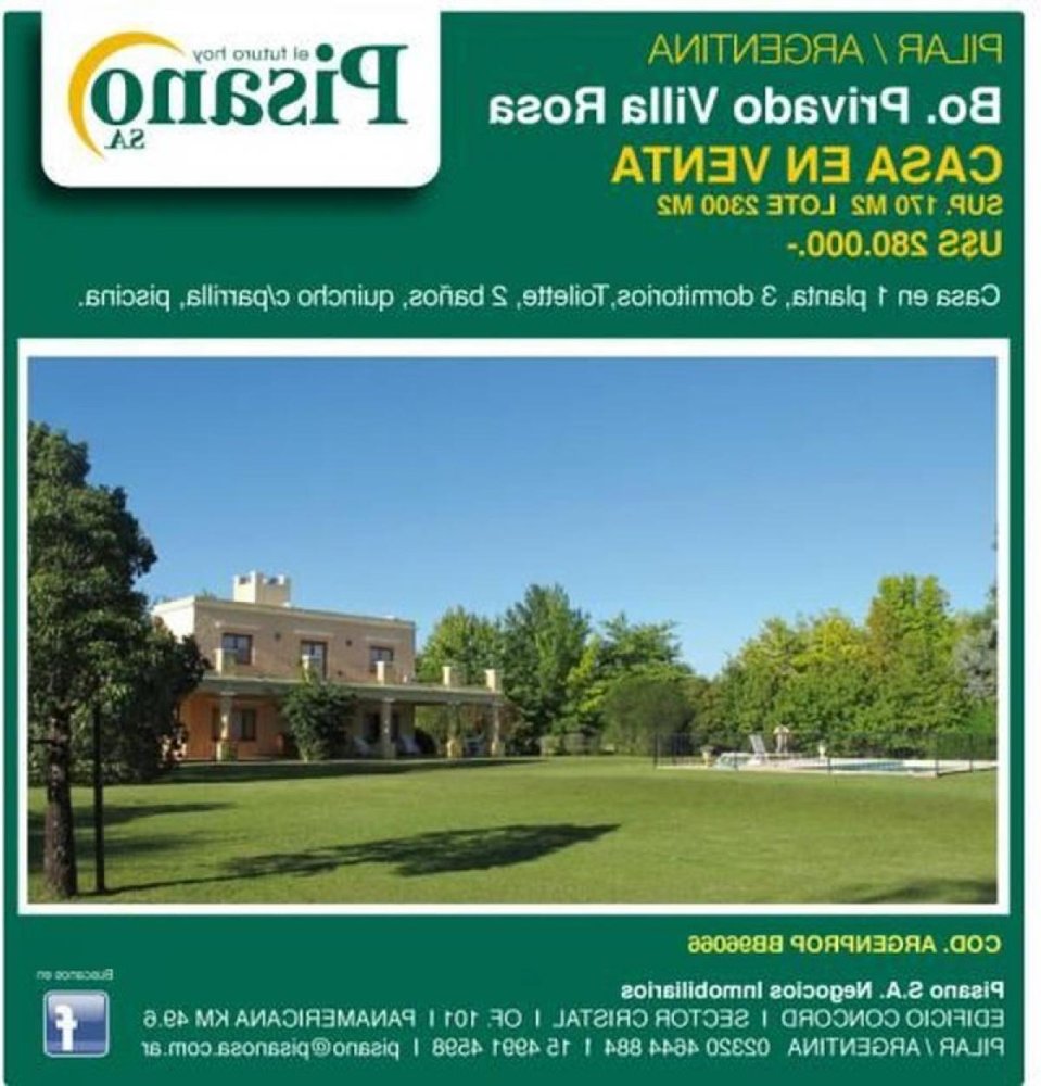 Casa de 3 dormitorios en Pilar, Argentina No. 64229