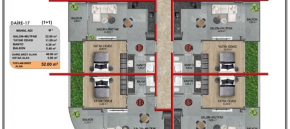 Appartement 1+1 à Kestel, Turkey No. 13122 12