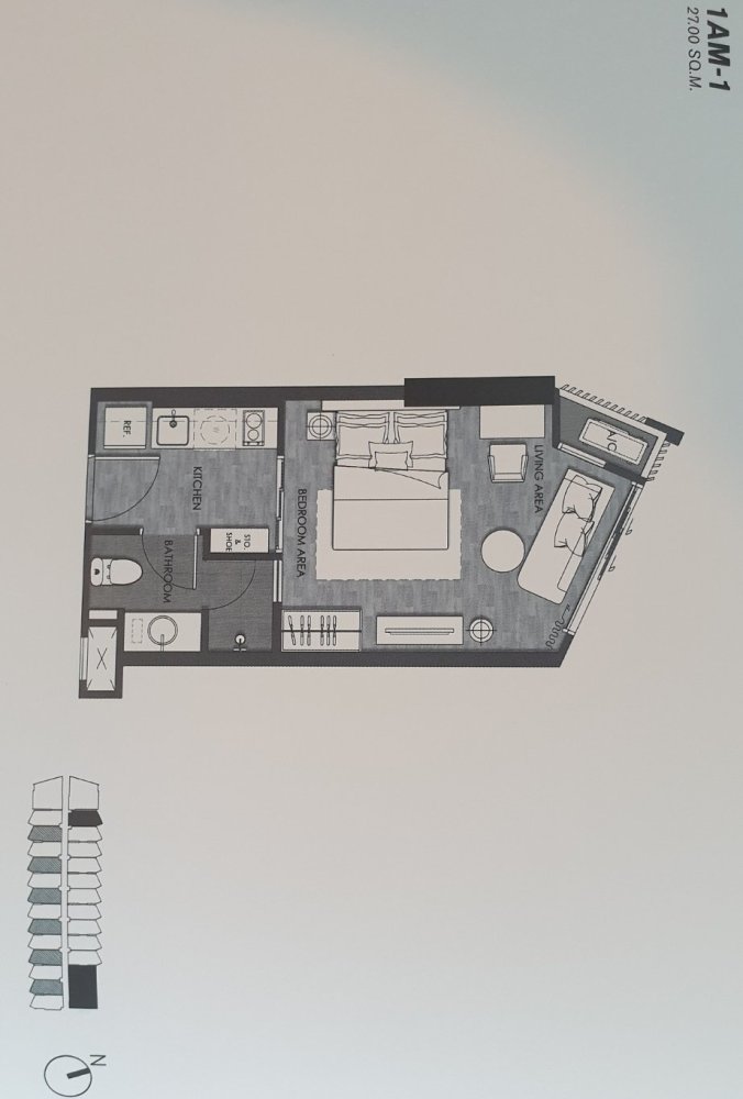 Studio-Eigentumswohnung in Pattaya, Thailand, Nr. 1223
