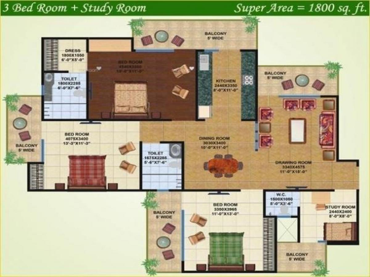 3 bedrooms House in Ghaziabad, India No. 54993