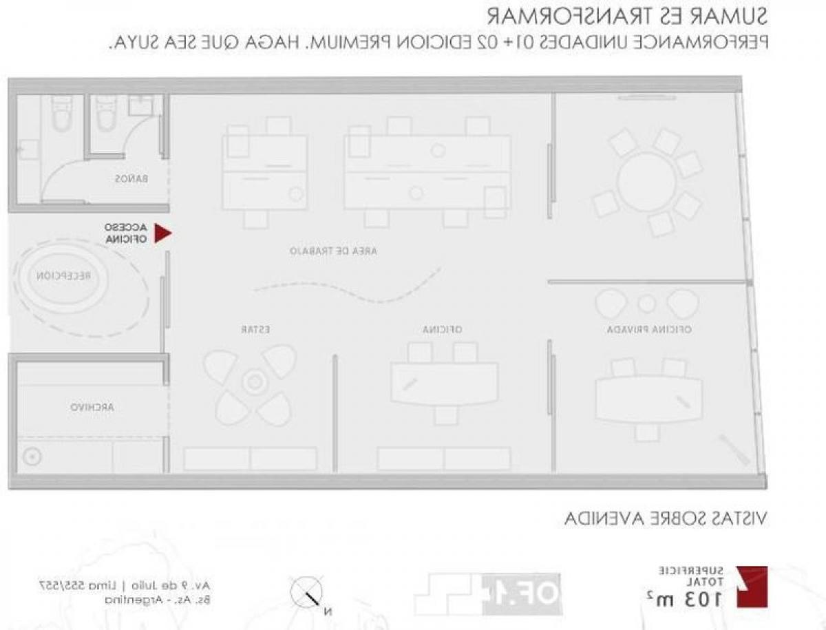 Bureau à Buenos Aires, Argentina 103m² No. 106316