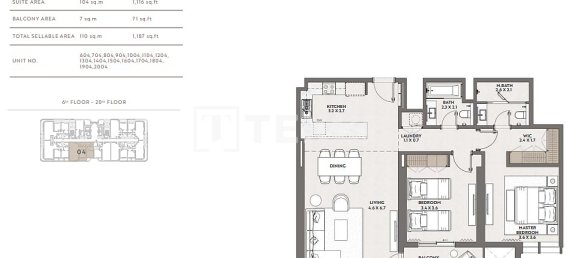 2 Schlafzimmer Wohnung in Jumeirah Village Circle, UAE, Nr. 191609 6