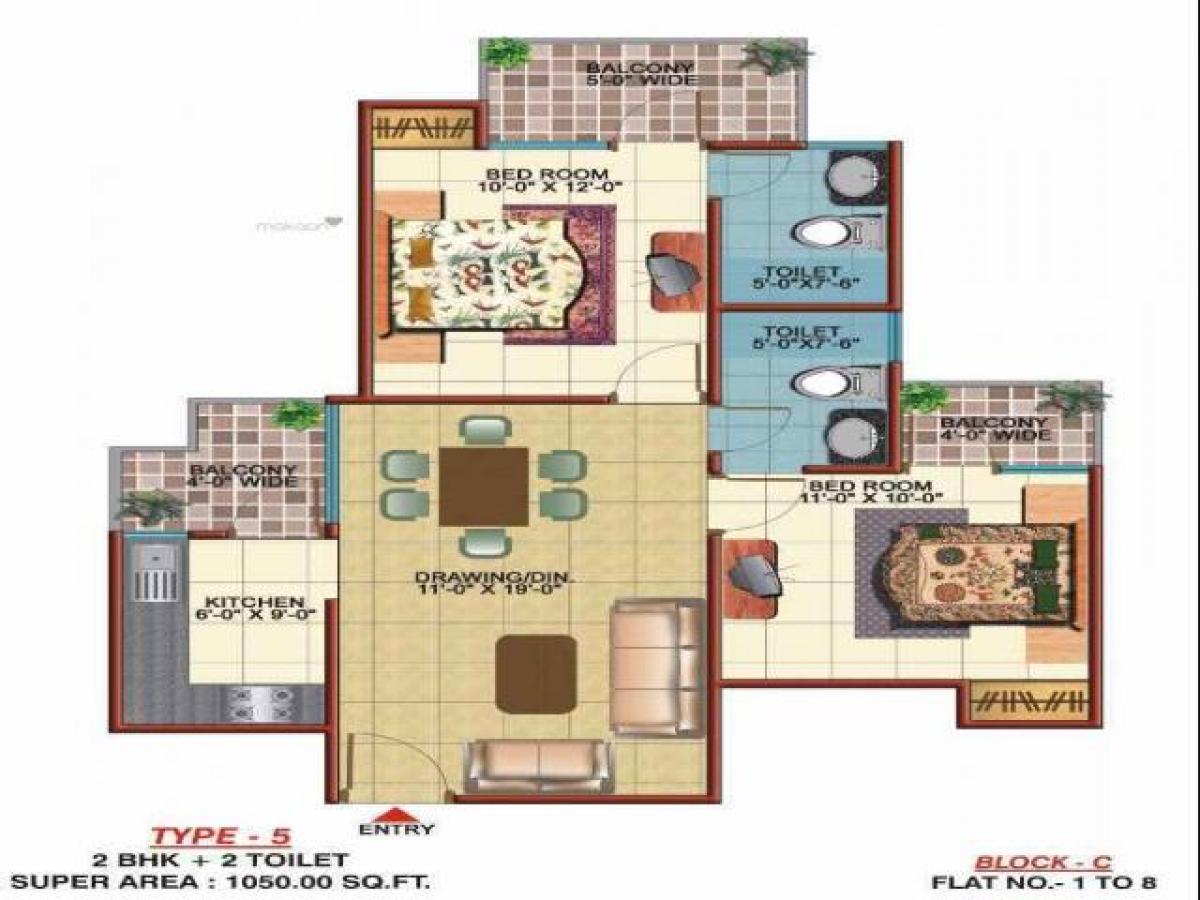 2 Schlafzimmer Haus in Ghaziabad, India, Nr. 56202