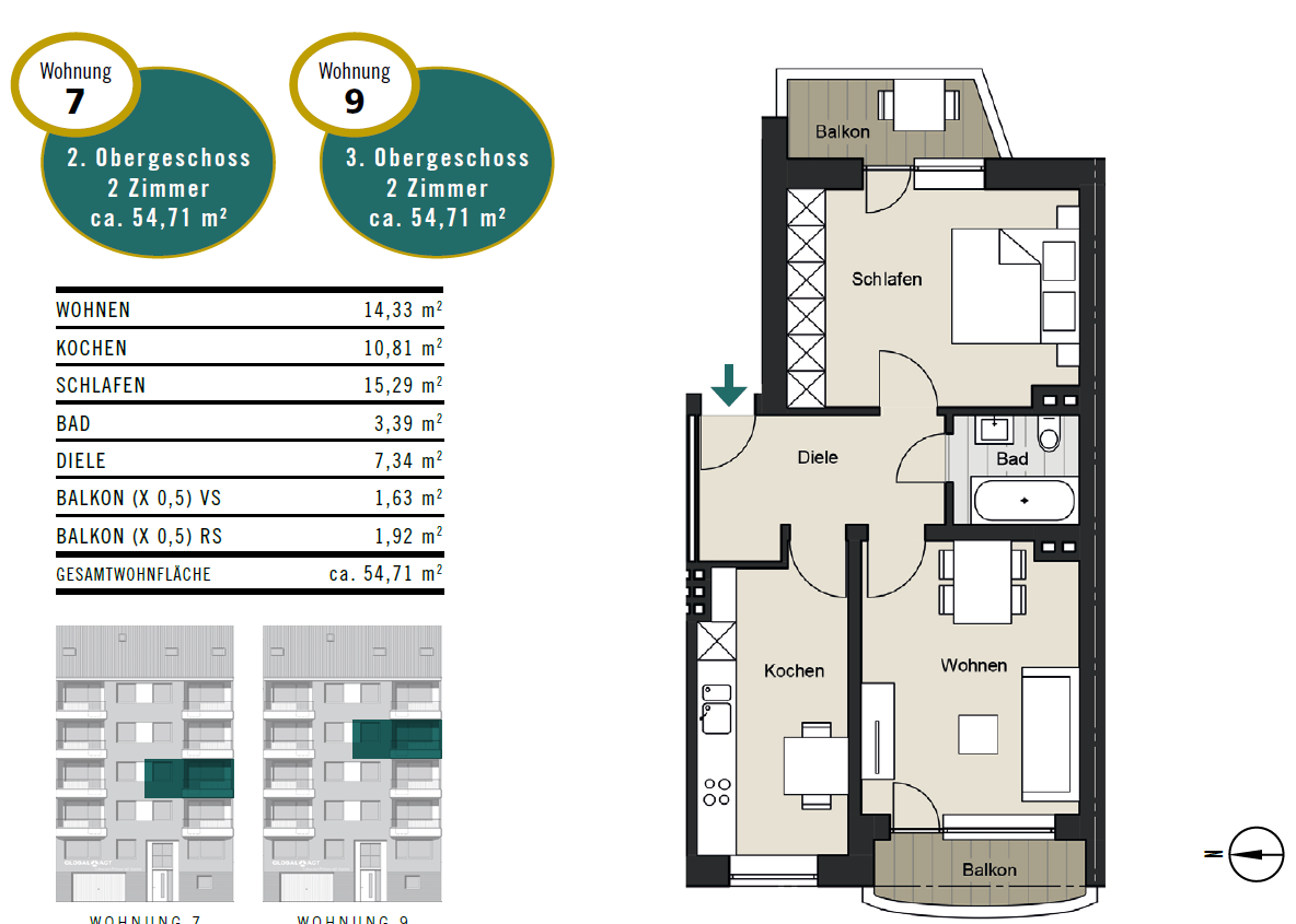 1 chambre Appartement à Cologne, Germany No. 124920