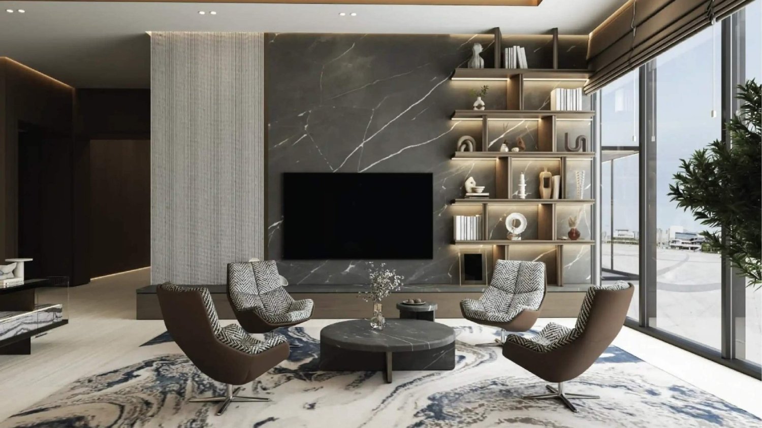 Квартира с 3 спальнями в Marriott Residences, Аль-Барша, ОАЭ № 64672