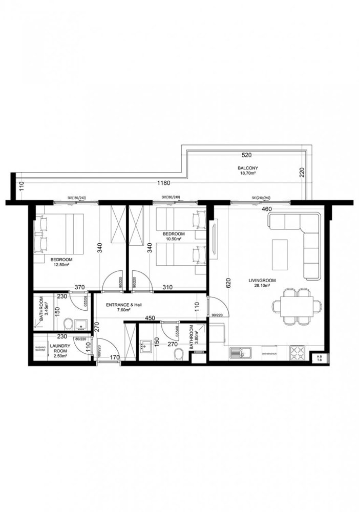 Wohnung 2+1 in Yekta Golden Valley, Oba, Turkey, Nr. 37727 1