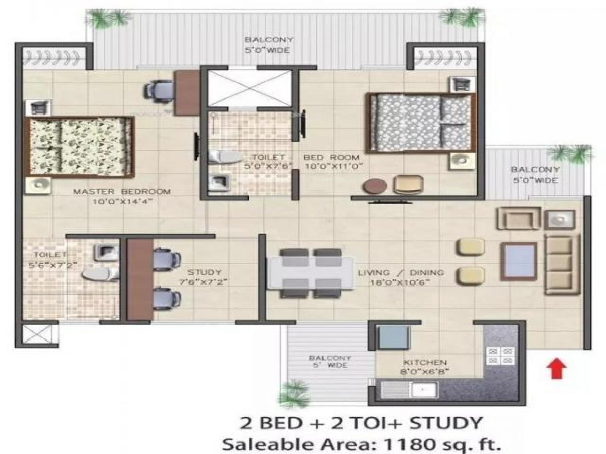Casa de 2 dormitorios en Noida, India No. 67022