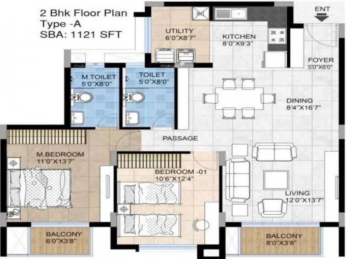 2 bedrooms House in Bangalore, India No. 43562