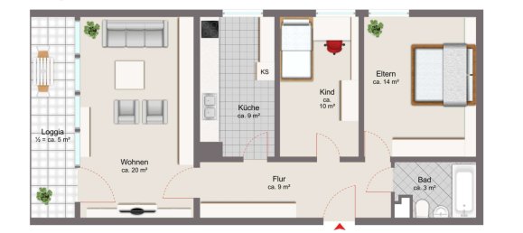3-Zimmer Wohnung in München, Germany, Nr. 271527 10