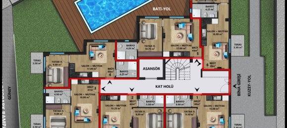 Wohnung 1+1 in Lara, Turkey, Nr. 10643 4