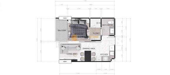 Eigentumswohnung in Pattaya, Thailand 42m², Nr. 26633 4