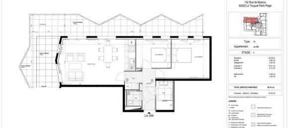 2 Schlafzimmer Wohnung in Le Touquet-Paris-Plage, France, Nr. 72186 3