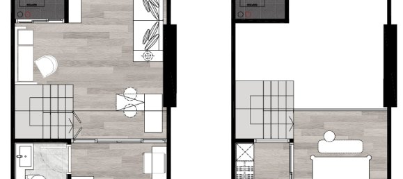 Кондоминиум с 1 спальней в Бангкок, Таиланд № 12065 2