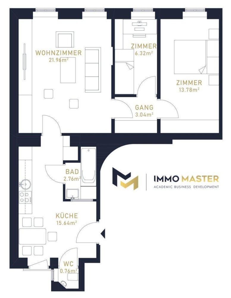 3 rooms Apartment in Wahring, Austria No. 182633