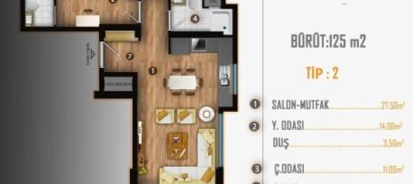 2-Zimmer Wohnung in Tomuk, Turkey, Nr. 30042 29