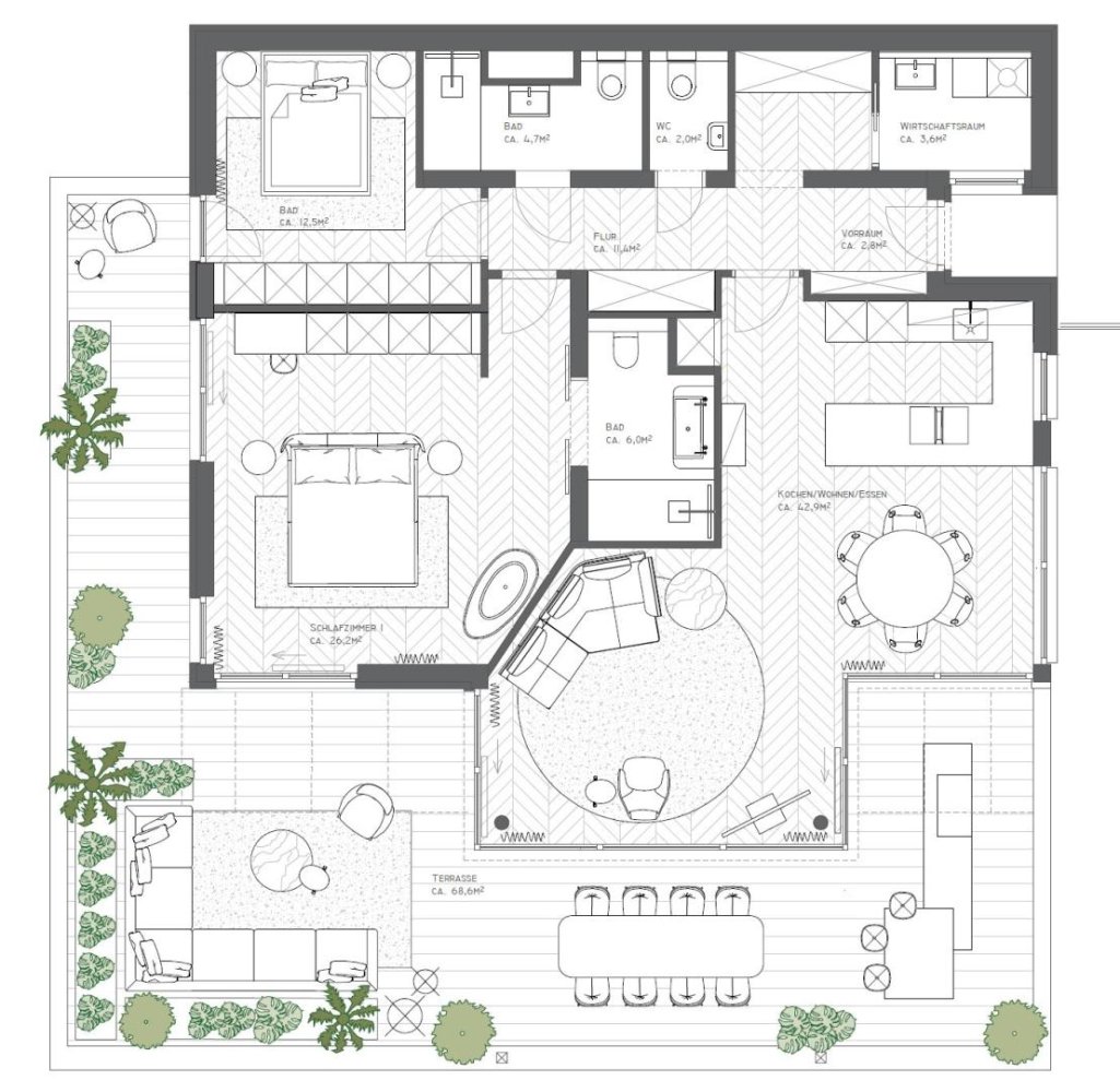 Квартира с 4 комнатами в Мария Вёрт, Австрия № 57975
