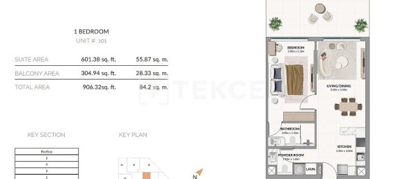 1 dormitorio apartamento en venta en Meydan, Dubai, UAE № 102640 20