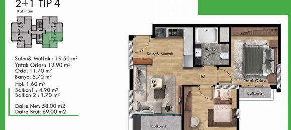 3 rooms Apartment in Mezitli, Turkey No. 30402 19