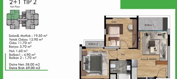 3 rooms Apartment in Mezitli, Turkey No. 30402 17