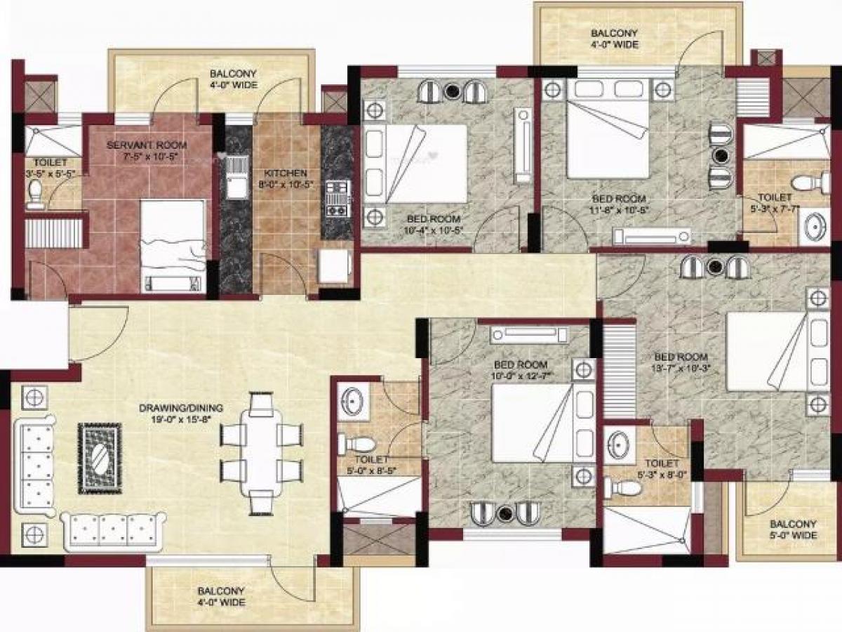 4 غرف نوم منزل في Gurgaon, India رقم 48932