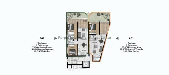 2 Schlafzimmer Wohnung in Livadia, Cyprus, Nr. 1194 2