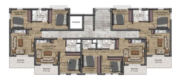 Квартира 1+1 в Анталья, Турция № 22717 4