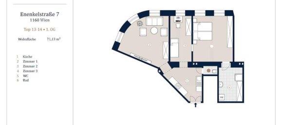 3 rooms Apartment in Ottakring, Austria No. 247823 11