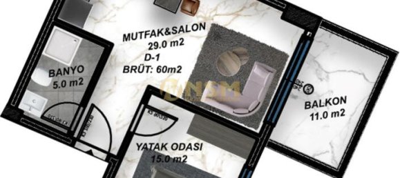 Wohnung 1+1 in Alanya, Turkey, Nr. 8466 2