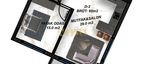 Wohnung 1+1 in Alanya, Turkey, Nr. 8466 3