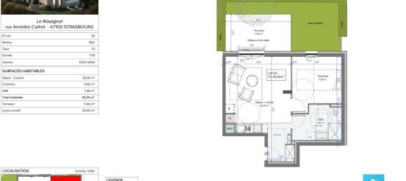 Квартира с 1 спальней в Страсбург, Франция № 75842 2