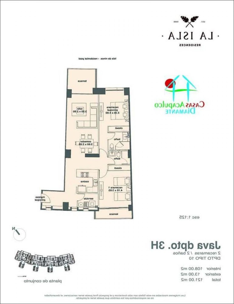 Квартира с 2 спальнями в Герреро, Мексика № 181873