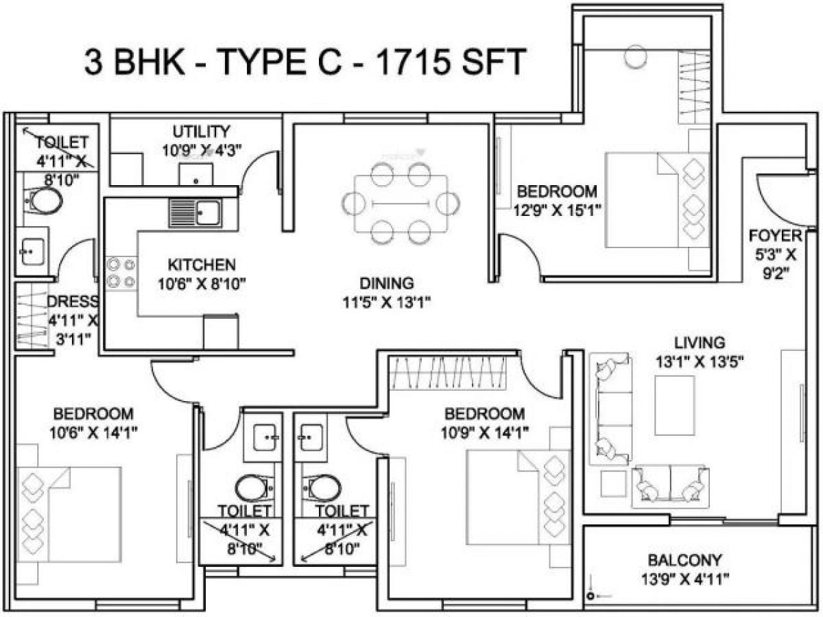 3 bedrooms House in Bangalore, India No. 43011