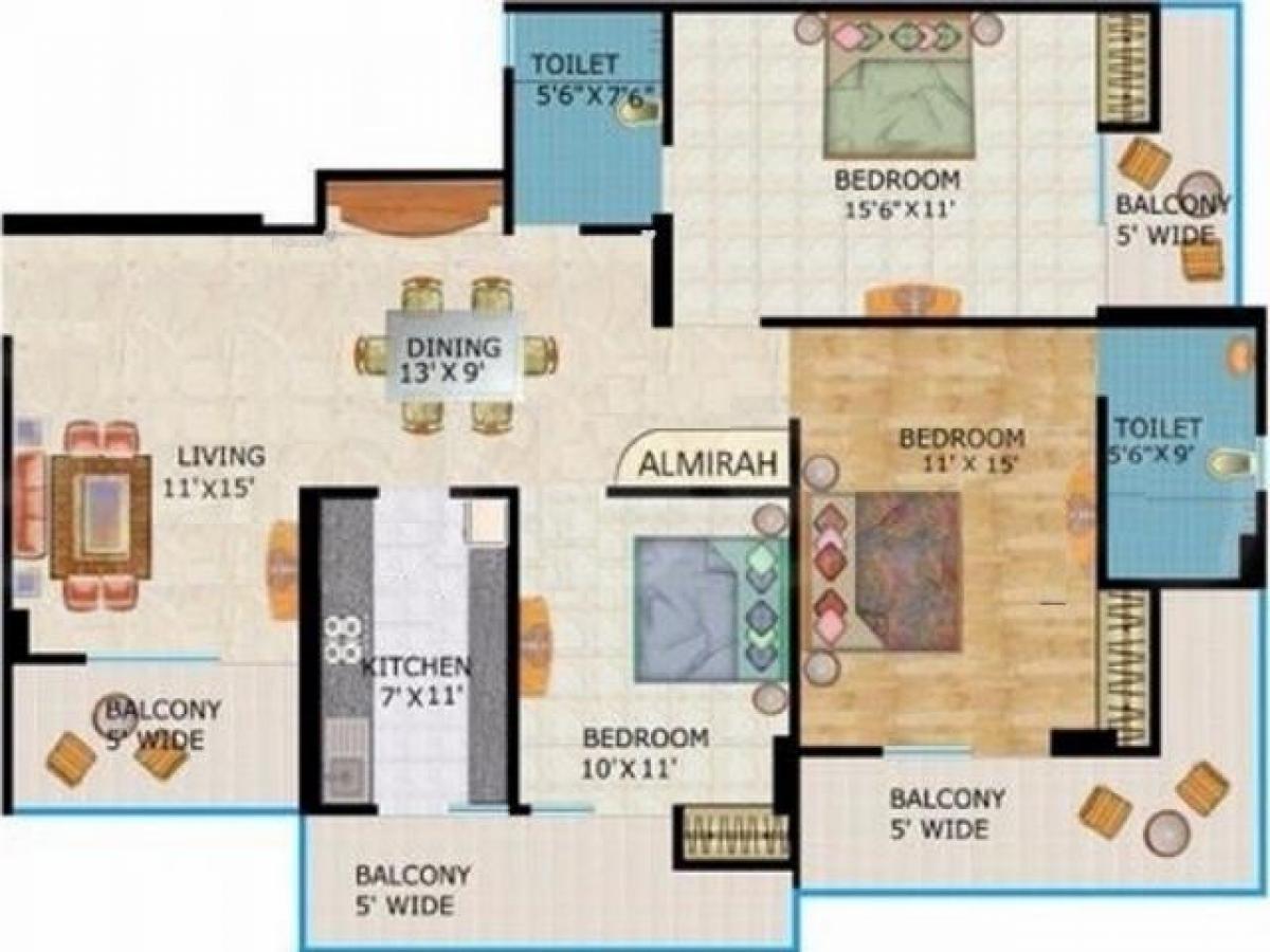 3 bedrooms House in Ghaziabad, India No. 55323